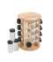 16-piece spice box set with a rotating wooden stand 16-piece spice box set with a rotating wooden stand