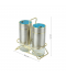 طقم علب بهارات زجاج فضي بإطار ذهبي 2 قطعة مع استاند ذهبي - 2SS28-1660 طقم علب بهارات زجاج فضي بإطار ذهبي 2 قطعة مع استاند ذهبي - 2SS28-1660