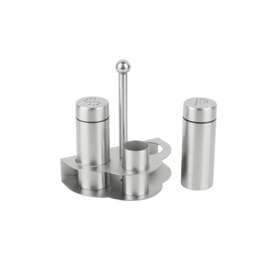 طقم علب بهارات 3 قطعة مع استاند استيل فضي - 2SS28-2246 طقم علب بهارات 3 قطعة مع استاند استيل فضي - 2SS28-2246