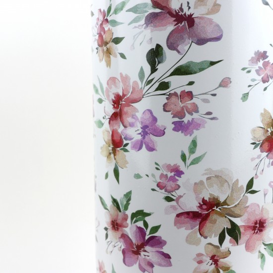 Decorative metal vase with a floral design - 2SS3-A04-001