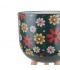 حامل نباتات معدني مزخرف بنقشة زهور مع أرجل خشبية - 2SS3-M04-002