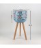 Decorative metal plant stand with a floral pattern and wooden legs - 2SS3-M04-003