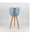 Decorative metal plant stand with a floral pattern and wooden legs - 2SS3-M04-003