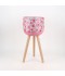Decorative metal plant stand with a floral pattern and wooden legs - 2SS3-M04-005 Decorative metal plant stand with a floral pattern and wooden legs - 2SS3-M04-005