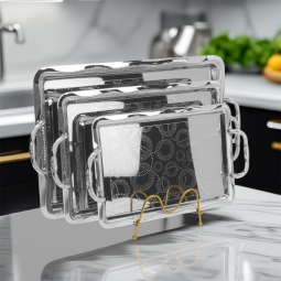 Elegant 3-piece silver stainless steel tabasi set - 2SS7-1063