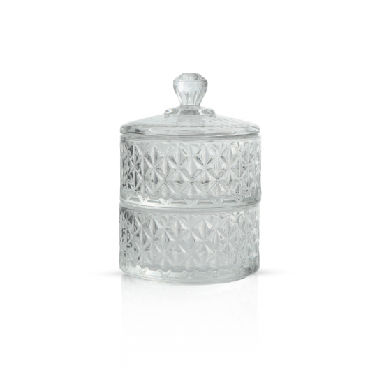 Elegant two-tier glass nut boxes - 2SS7-1350 Elegant two-tier glass nut boxes - 2SS7-1350