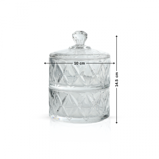 Elegant two-tier glass nut boxes - 2SS7-1353 Elegant two-tier glass nut boxes - 2SS7-1353