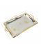 Elegant silver and gold steel serving tray - 2SS7-1364 Elegant silver and gold steel serving tray - 2SS7-1364