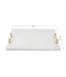 Elegant acrylic serving tray - transparent with a golden handle - 45 x 30 cm Elegant acrylic serving tray - transparent with a golden handle - 45 x 30 cm