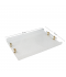 Elegant Acrylic Serving Tray - Snow White with Gold Handle - 20 x 45 cm Elegant Acrylic Serving Tray - Snow White with Gold Handle - 20 x 45 cm