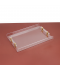 Elegant Acrylic Serving Tray - Clear with Gold Handle - 28 x 40 cm Elegant Acrylic Serving Tray - Clear with Gold Handle - 28 x 40 cm