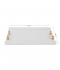 Elegant acrylic serving tray - transparent with a golden handle - 45 x 30 cm Elegant acrylic serving tray - transparent with a golden handle - 45 x 30 cm