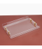 Elegant acrylic serving tray - transparent with a golden handle - 45 x 30 cm Elegant acrylic serving tray - transparent with a golden handle - 45 x 30 cm