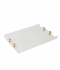 Elegant Acrylic Serving Tray - Snow White with Gold Handle - 45 x 30 cm Elegant Acrylic Serving Tray - Snow White with Gold Handle - 45 x 30 cm