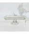 Luxury rectangular glass serving platter with a gold rim