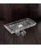 Luxury rectangular glass serving platter with a gold rim