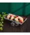 Luxury rectangular glass serving platter with a gold rim
