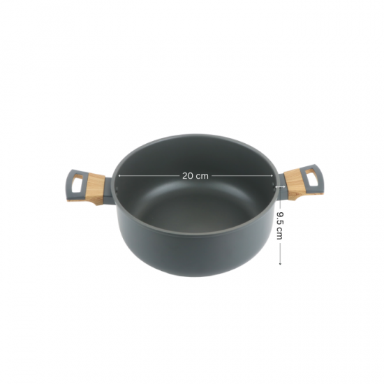Aluminum pot with glass lid and stainless steel - 20 cm Aluminum pot with glass lid and stainless steel - 20 cm
