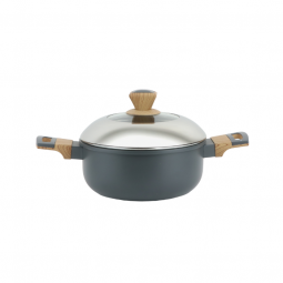 Aluminum pot with glass lid and stainless steel - 22 cm