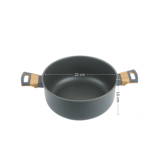 Aluminum pot with glass lid and stainless steel - 22 cm Aluminum pot with glass lid and stainless steel - 22 cm