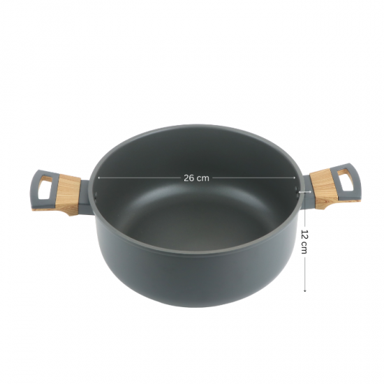 Aluminum pot with glass lid and stainless steel - 26 cm Aluminum pot with glass lid and stainless steel - 26 cm