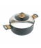 Aluminum pot with glass lid and stainless steel - 28cm Aluminum pot with glass lid and stainless steel - 28cm