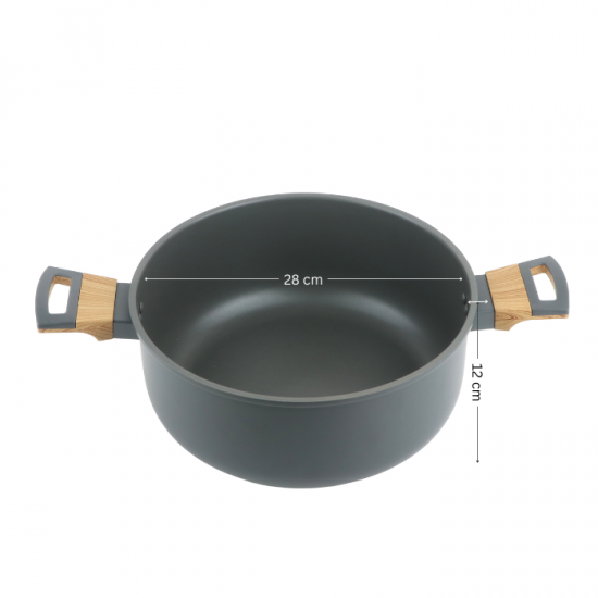 Aluminum pot with glass lid and stainless steel - 28cm Aluminum pot with glass lid and stainless steel - 28cm