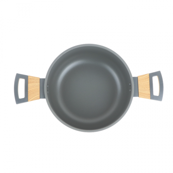 Aluminum pot with glass lid and stainless steel - 28cm Aluminum pot with glass lid and stainless steel - 28cm