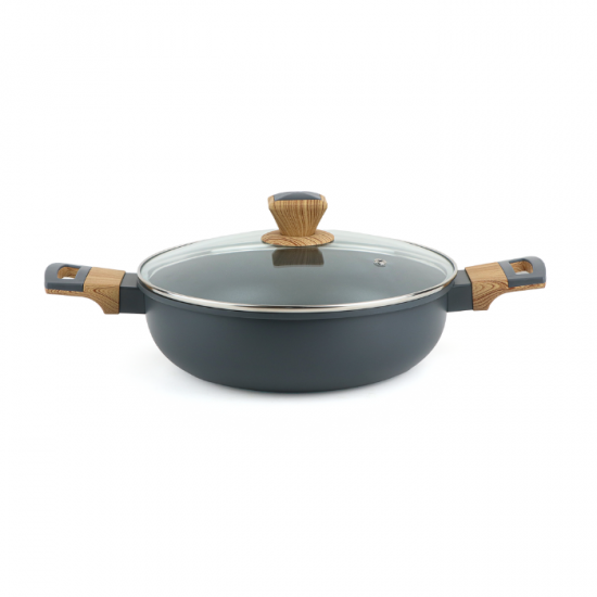 Aluminum pot with glass lid and stainless steel - 24 cm Aluminum pot with glass lid and stainless steel - 24 cm