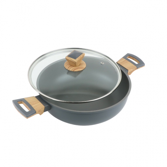 Aluminum pot with glass lid and stainless steel - 24 cm Aluminum pot with glass lid and stainless steel - 24 cm