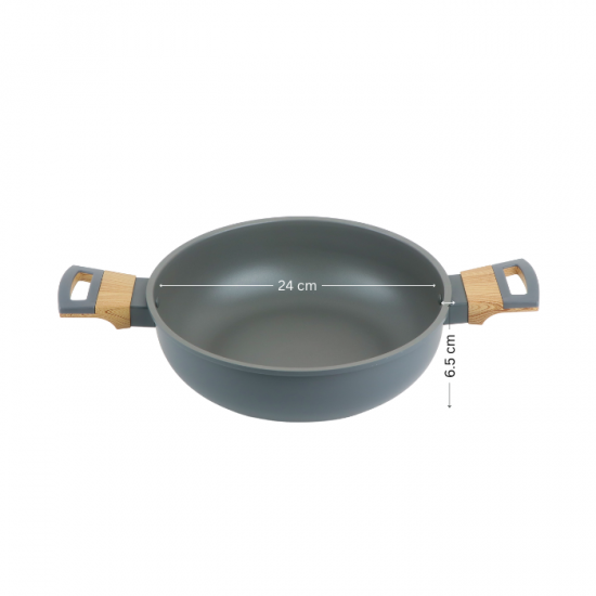 Aluminum pot with glass lid and stainless steel - 24 cm Aluminum pot with glass lid and stainless steel - 24 cm