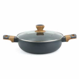 Aluminum pot with glass lid and stainless steel - 26 cm