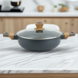 Aluminum pot with glass lid and stainless steel - 26 cm