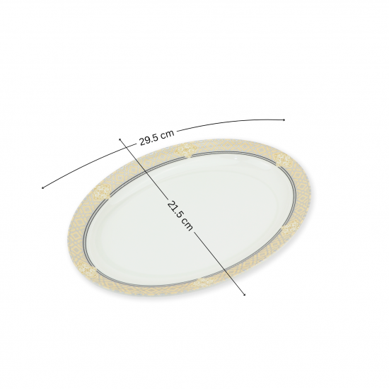 Melamine Oval Plate with Luxury Embossing - 68123A