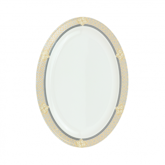 Melamine oval plate with luxurious engravings - 68124