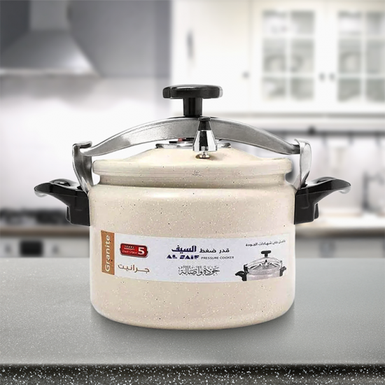 Saif Granite Beige Pressure Cooker 9 Liters Saif Granite Beige Pressure Cooker 9 Liters
