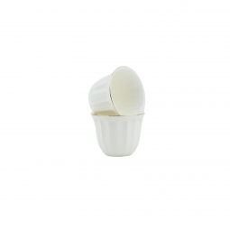 Simple white coffee cup set with a soft gold touch - 810693