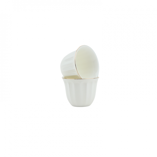 Simple white coffee cup set with a soft gold touch - 810693
