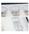 Elegant Coffee and Tea Cup Set - Transparent with Silver Pattern - 18 Pieces