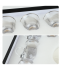 Elegant Coffee and Tea Cup Set - Transparent with Silver Pattern - 18 Pieces