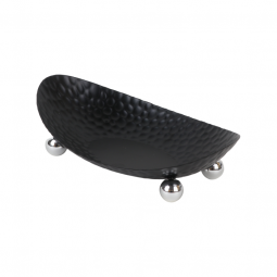 Metal serving plate set - black