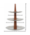 Hala 3-Tier Silver Steel and Wood Stand - 2GG7-520 Hala 3-Tier Silver Steel and Wood Stand - 2GG7-520