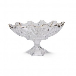 A glass serving dish with a distinctive and elegant base - transparent - 21 x 36 cm