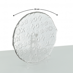 Elegant serving plate with silver rims - 15 x 15 cm - 2SS02-1988