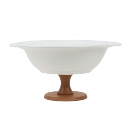 Ceramic Serving Platter with Wood Base - 2SS4-770