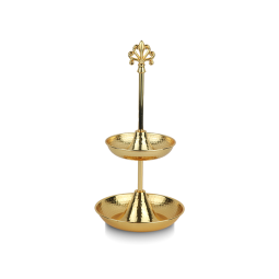 2-Tier Gold Serving Rack, Height 40 cm - 2SS7-1435