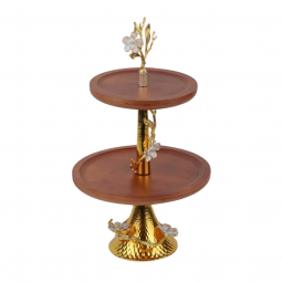 2-Tier Serving Platter with Modern Design - Round - 30 x 40 cm