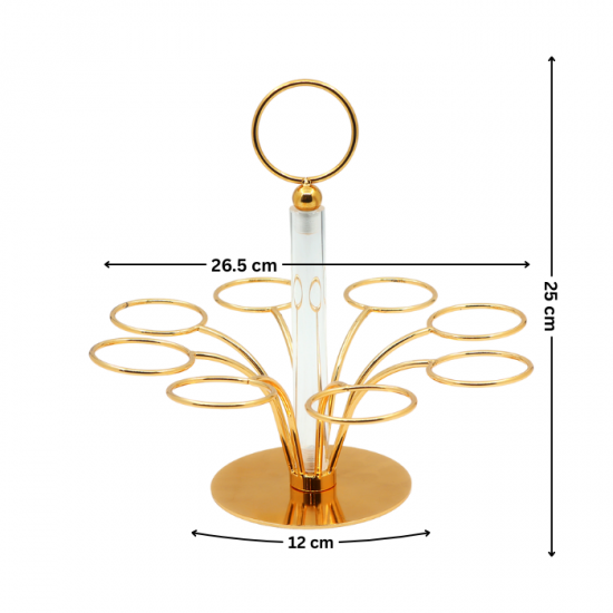 Gold metal cup holder - 8 cups Gold metal cup holder - 8 cups
