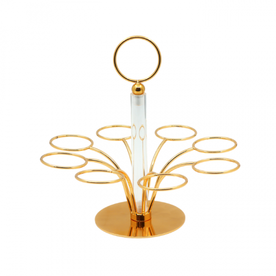 Gold metal cup holder - 8 cups Gold metal cup holder - 8 cups