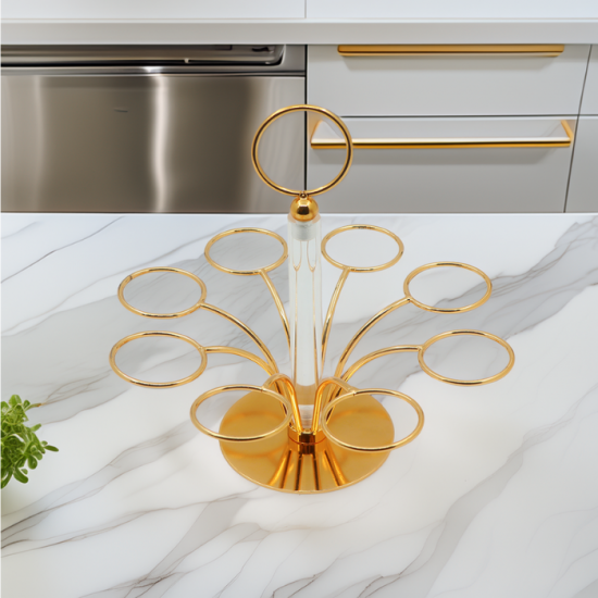 Gold metal cup holder - 8 cups Gold metal cup holder - 8 cups
